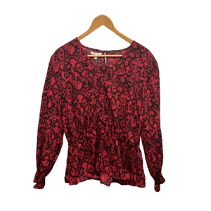 NWT Red Snakeskin Maurice’s Blouse